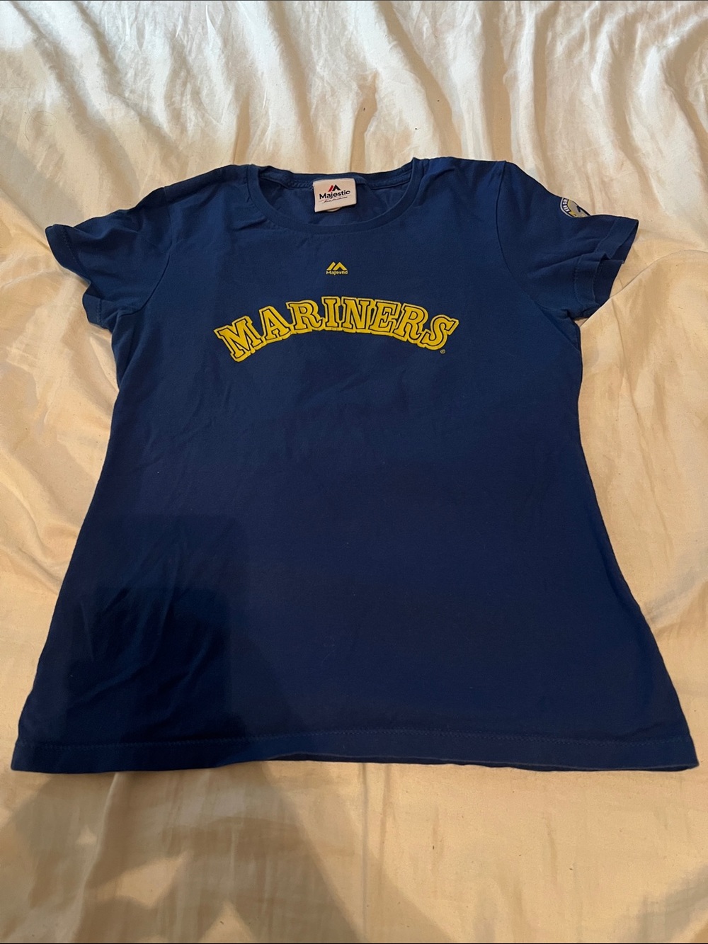 Ken Griffey Jr Number Retirement Retro Majestic Blue Tee with Yellow